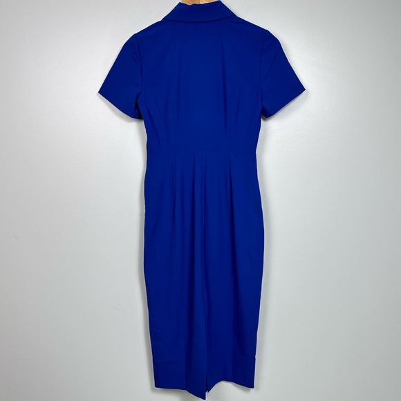 J. Crew Collared sheath dress bi-stretch wool blend Harbor View Blue BY788 - Picture 7 of 11